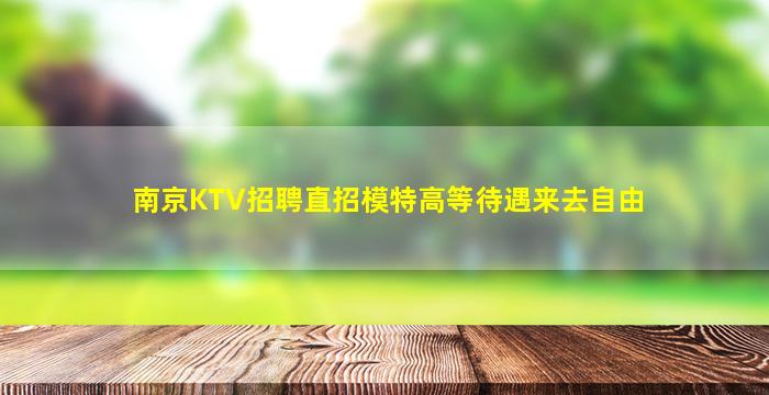 南京KTV招聘直招模特高等待遇来去自由